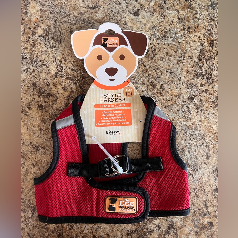 Elite Pet The Dog Walker Company Red Mesh Style Harness (Size M) - Picture 1 of 2